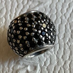Pandora silver charm with onyx stone